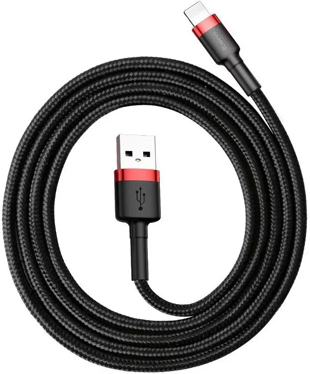 Cable Baseus Cafule USB Type A - Lightning M/M 1m (Noir/Rouge)