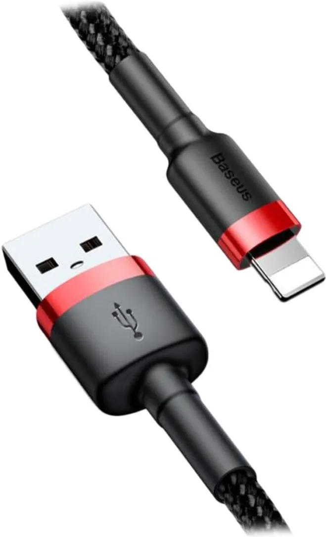 Cable Baseus Cafule USB Type A - Lightning M/M 2m (Noir/Rouge)