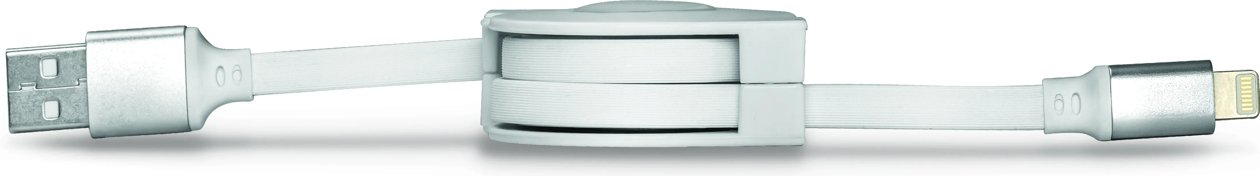 Câble rétractable Tiemme Twister USB type A - Lightning M/M 12W 1m (Blanc)