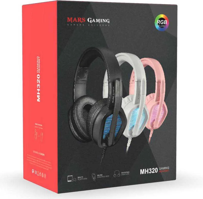 Casque Gamer filaire Mars Gaming MH320 RGB (Blanc)