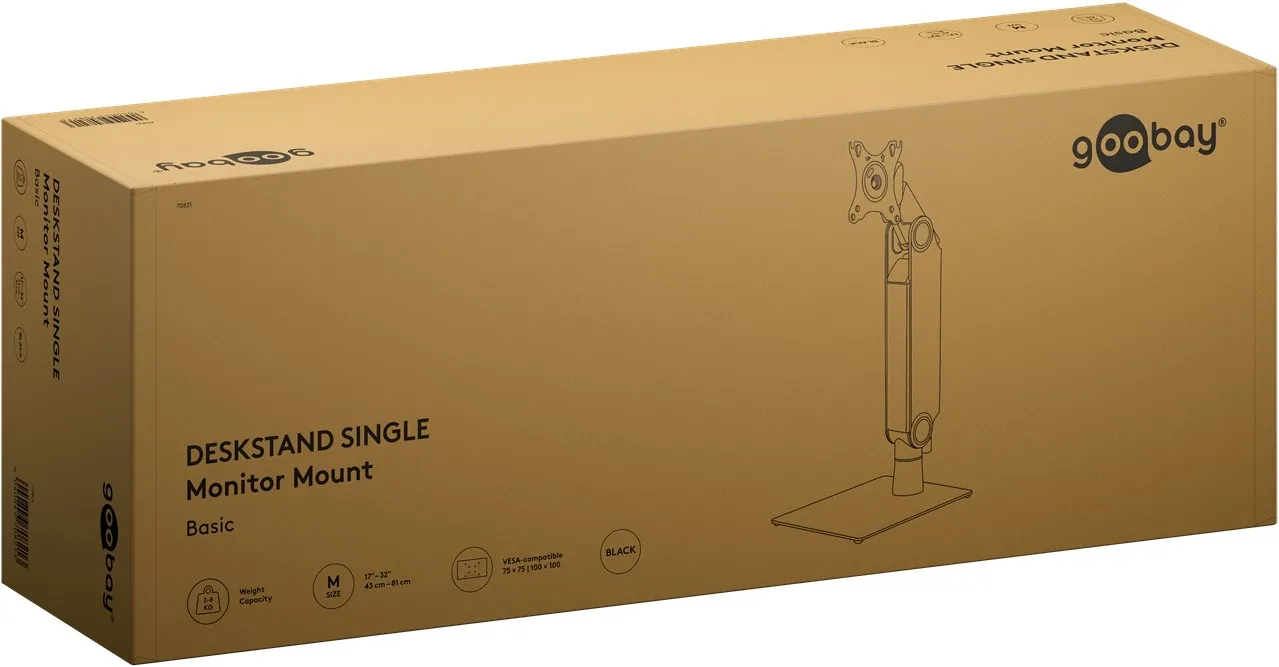 Support écran à poser Goobay Single 17"-32" (8kg max) (Noir)