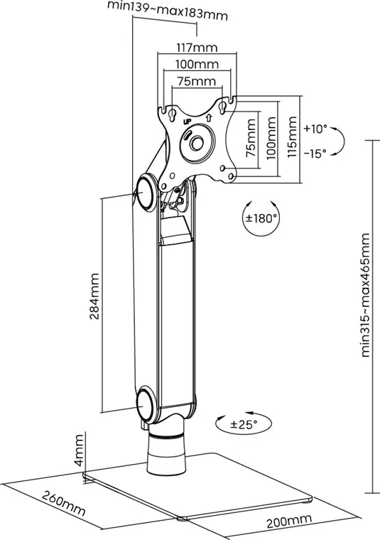Support écran à poser Goobay Single 17"-32" (8kg max) (Noir)