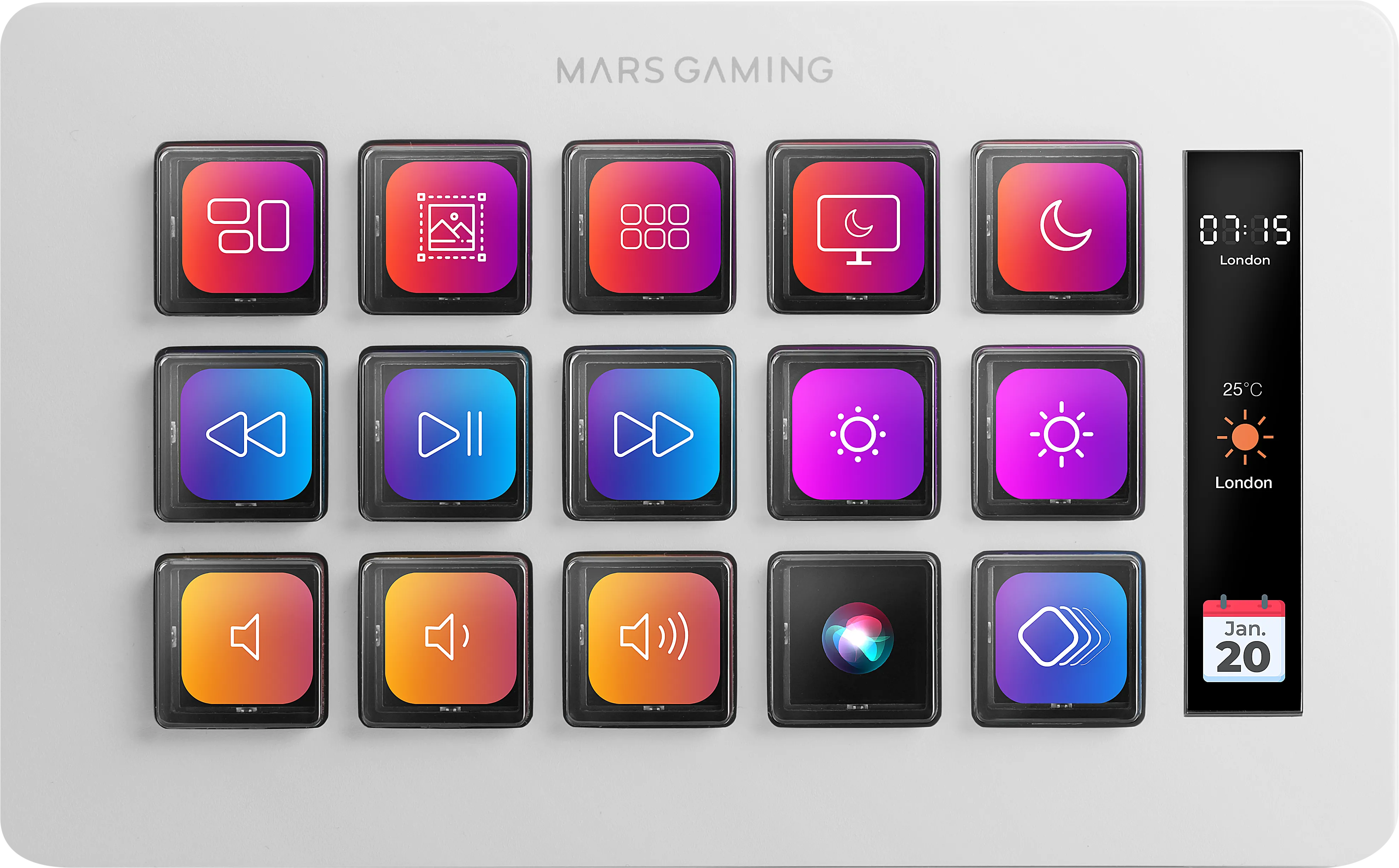 Console de streaming Mars Gaming Stream Deck Slim MSD-One (Blanc)