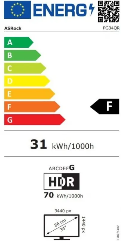 Ecran incurvé 34" ASRock Phantom Gaming PG34QRT2B WQHD 180Hz (Noir)