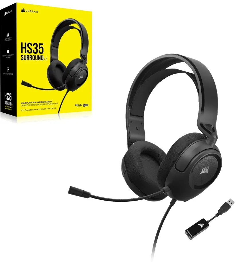 Casque Gamer filaire Corsair HS35 Surround v2 (Noir)