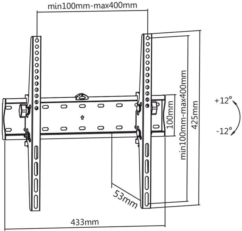 Support écran Mural Maclean MC-665 de 32" à 55" (40Kg max)