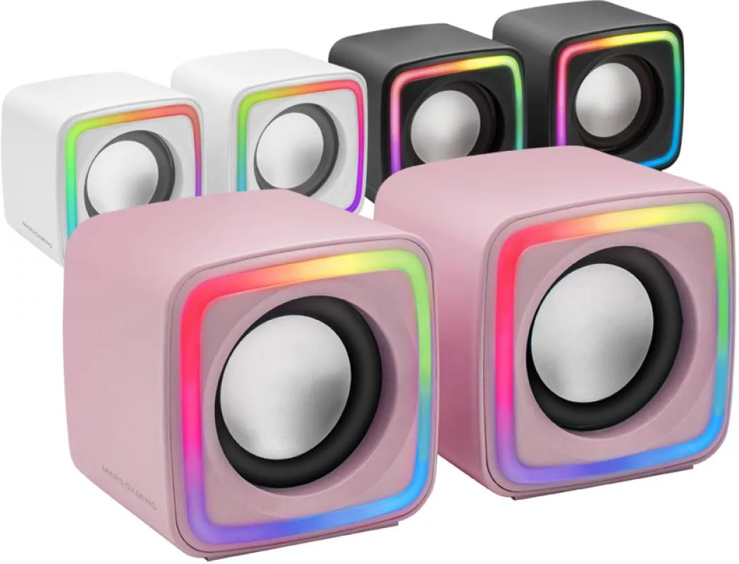 Enceintes Mars Gaming MSCube RGB (Blanc)
