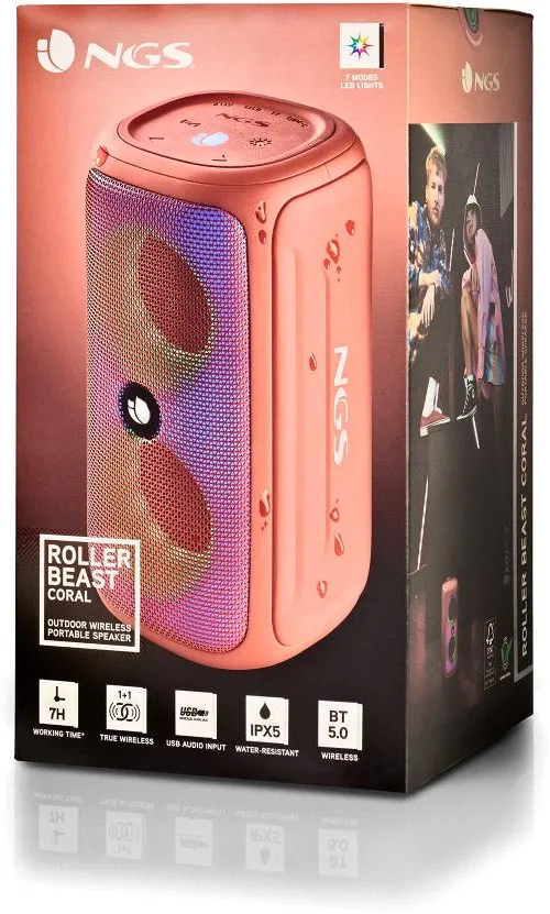 Enceinte nomade Bluetooth NGS Roller Beast (Orange) 