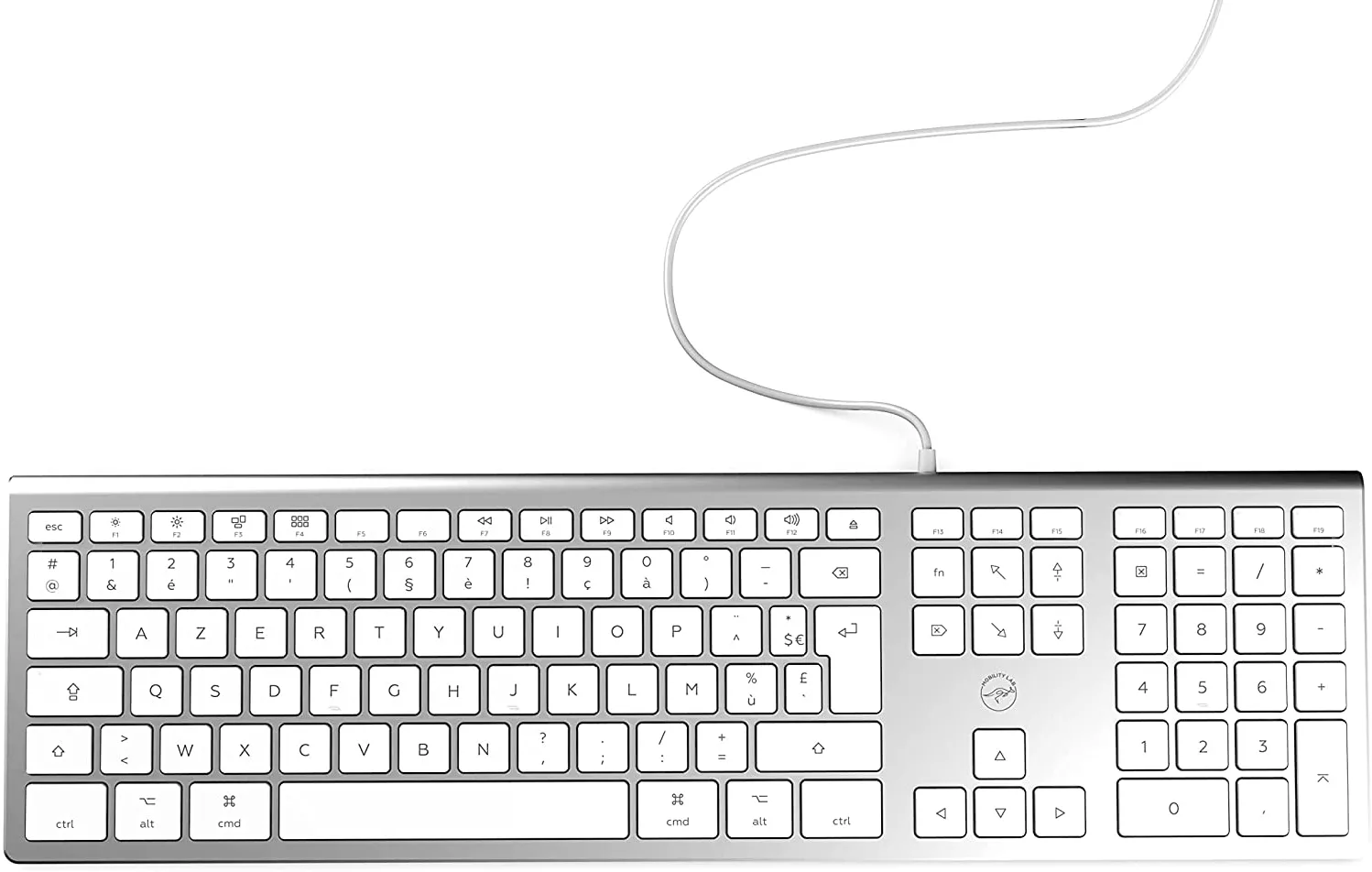 Clavier Mobility Lab + 2 ports USB compatible Mac (Gris)