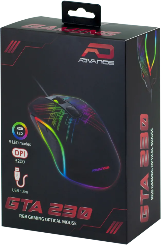 Souris filaire Gamer Advance GTA 230 RGB (Noir)