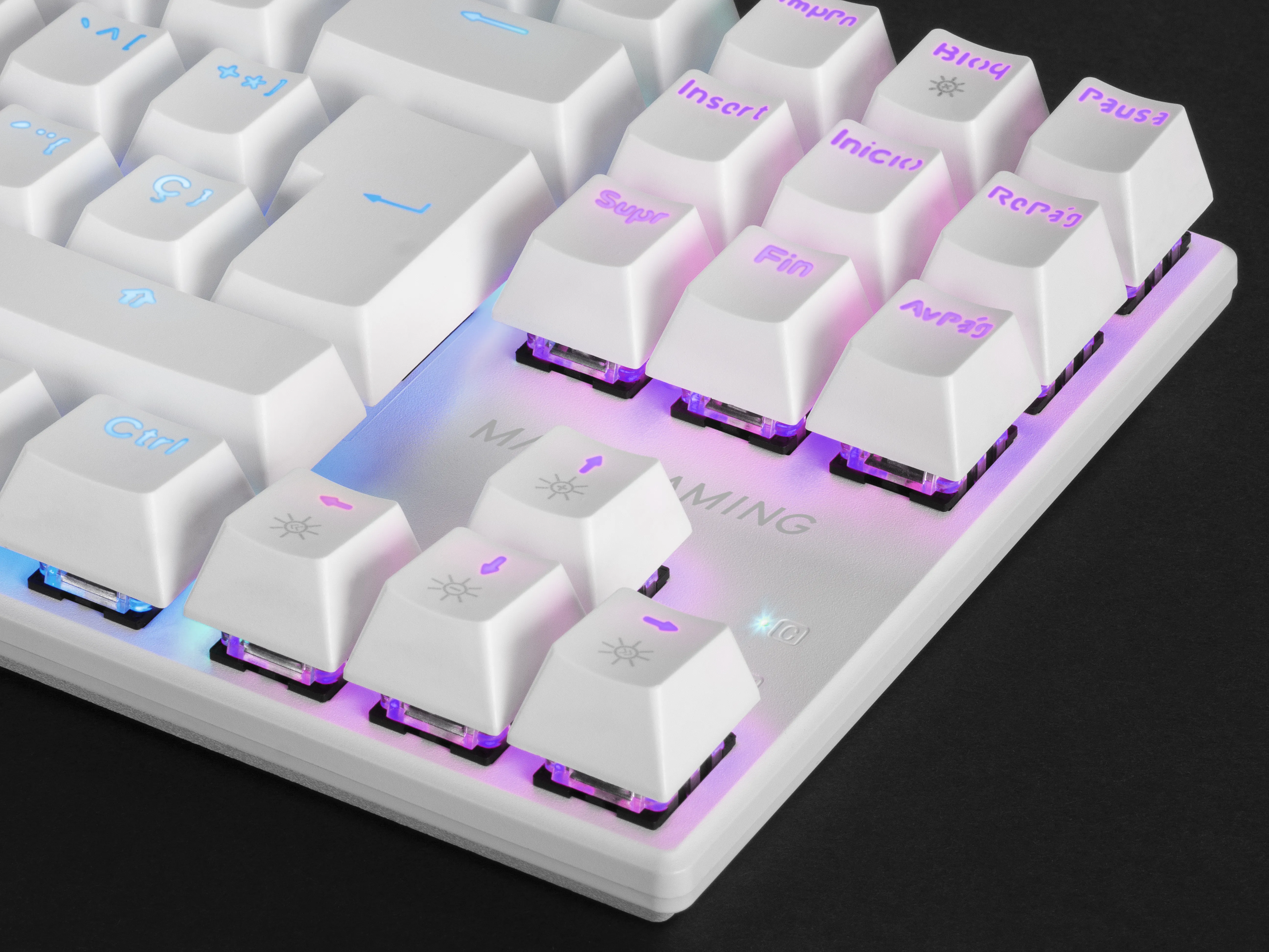 Clavier Gamer mécanique (Blue Switch) Mars Gaming MK80 RGB (Blanc)