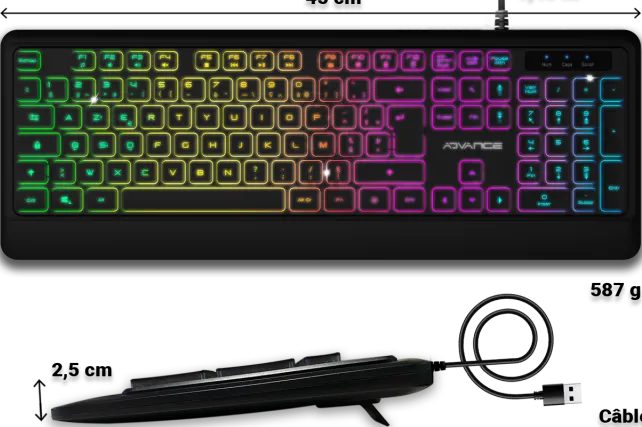 Clavier Gamer Advance GTA 220 RGB (Noir)