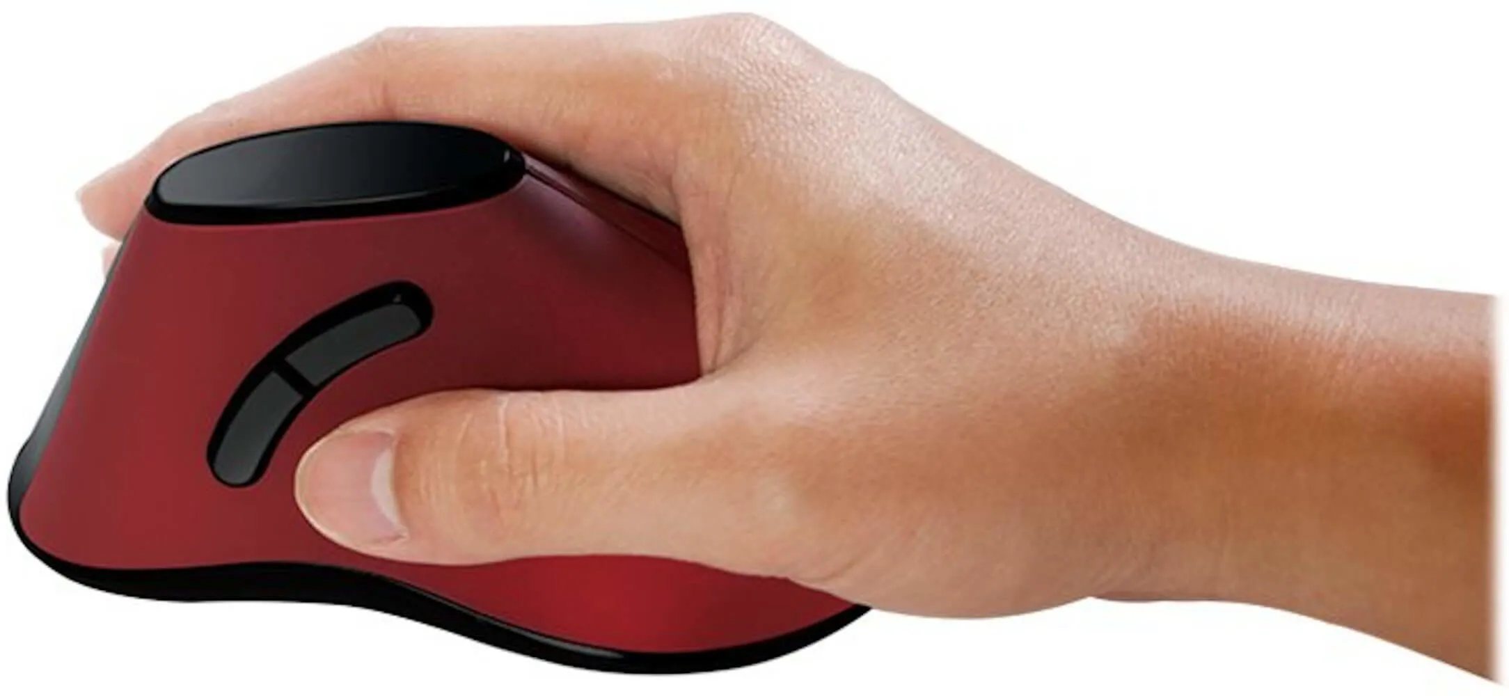 Souris sans fil LogiLink verticale pour droitier (Noir/Rouge)