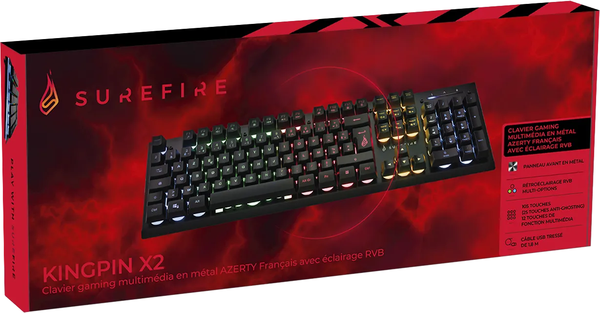 Clavier Gamer Verbatim SureFire KingPin X2 RGB (Noir)