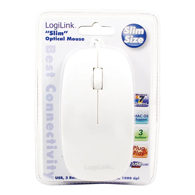 Souris filaire LogiLink ID0062 Slim (Blanc)