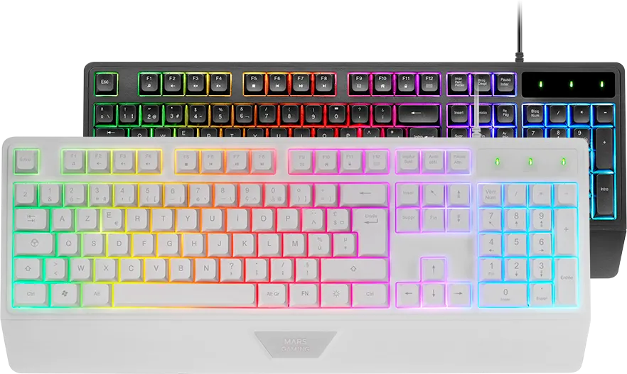 Clavier Gamer Mars Gaming MK124 RGB (Blanc)