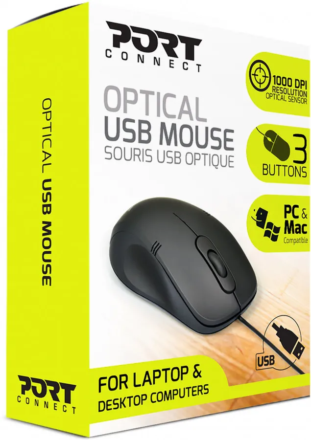 Souris filaire Port Designs Office Pro (Noir)
