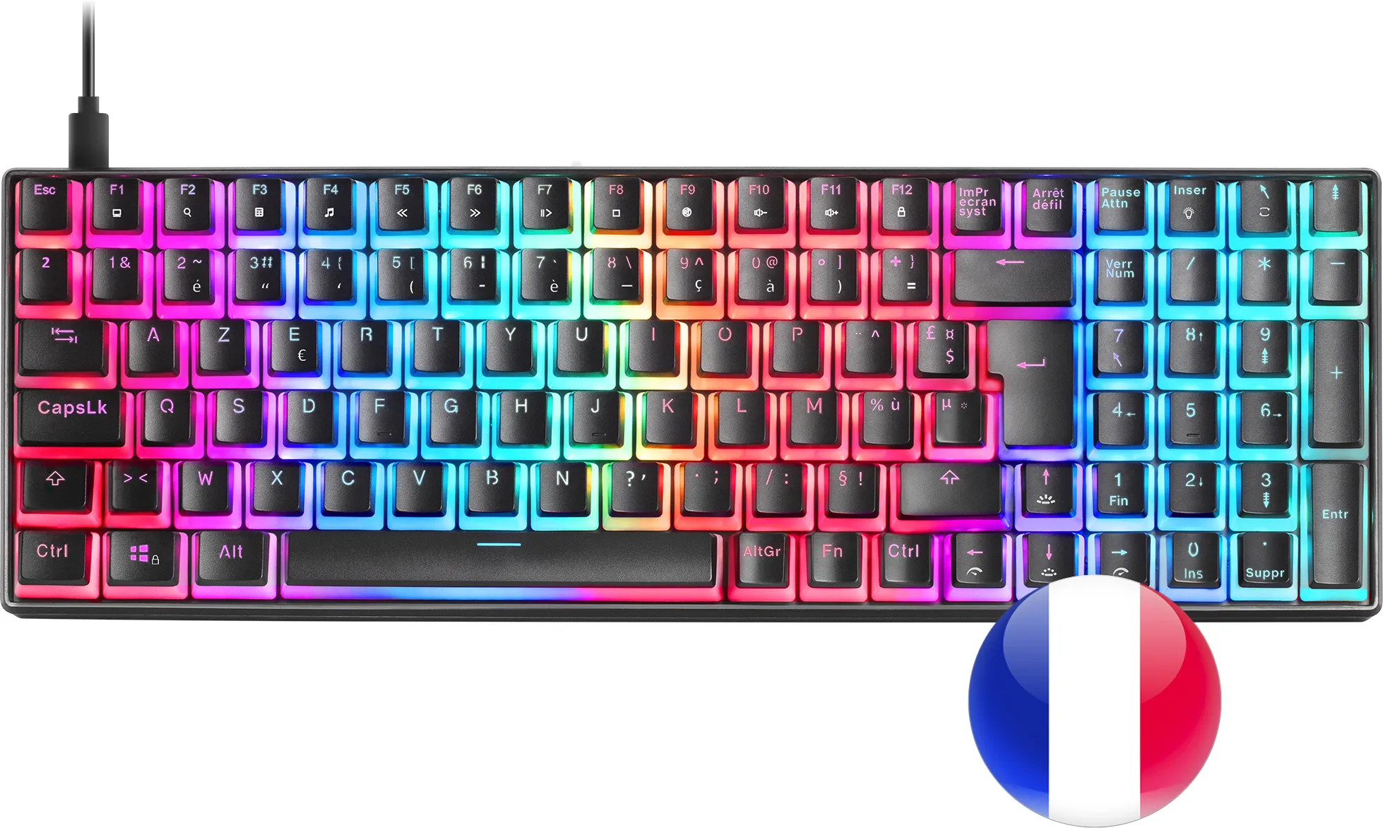 Clavier Gamer mécanique (Outemu Blue Switch) Mars Gaming MKUltra RGB (Noir)
