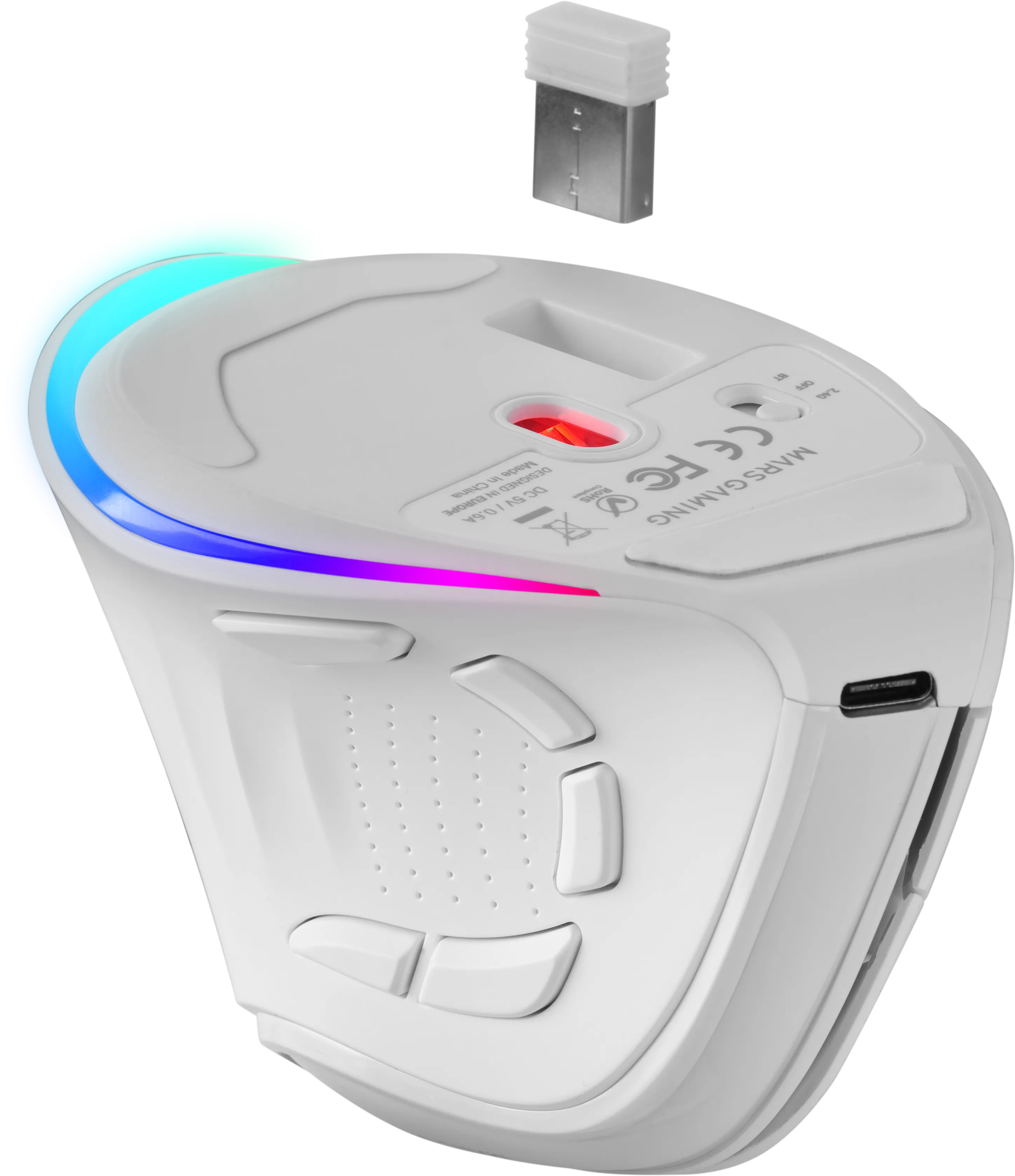 Souris sans fil Gamer ergonomique verticale Mars Gaming MM-SK RGB (Blanc)