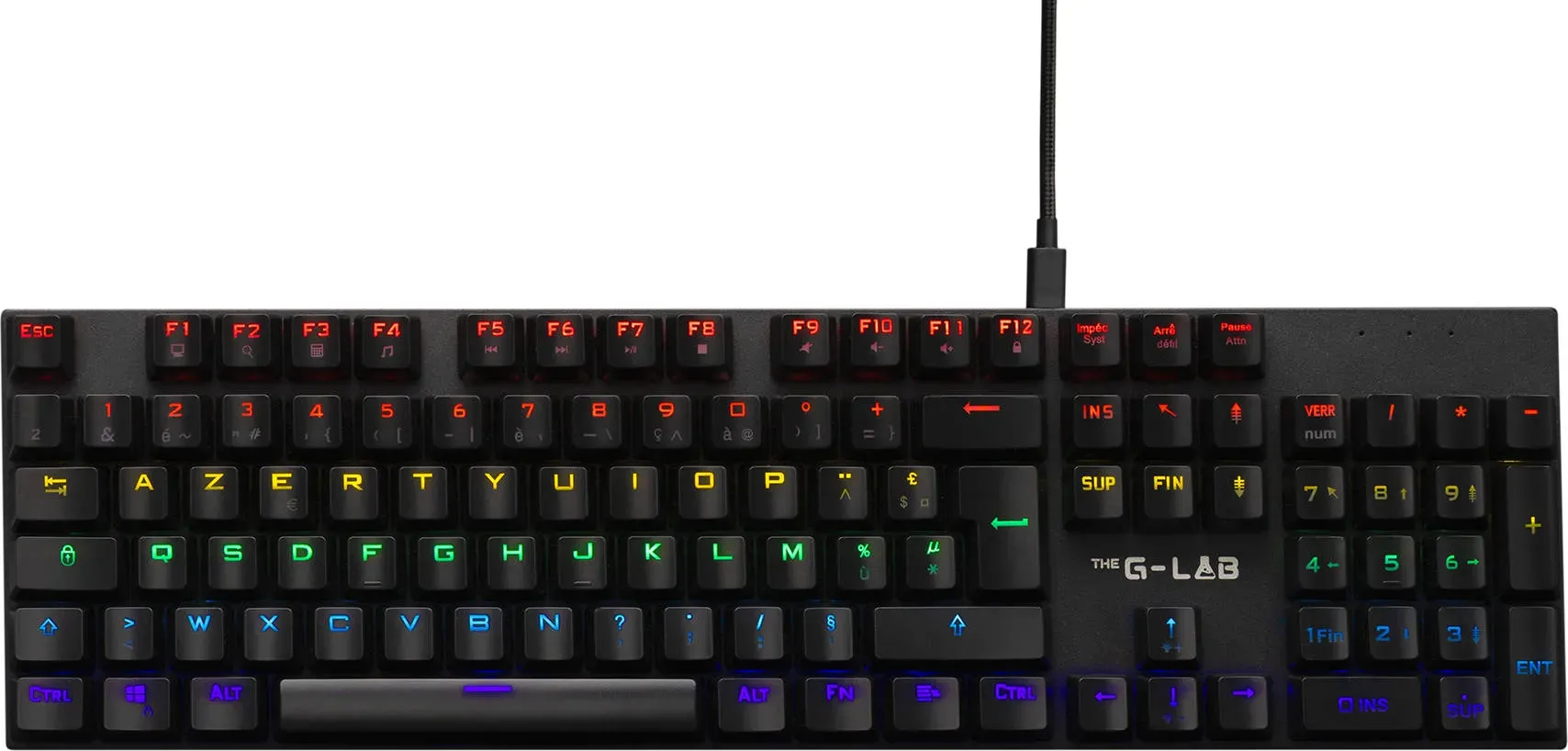 Clavier Gamer The G-Lab Keyz Carbon Ex RGB (Noir)