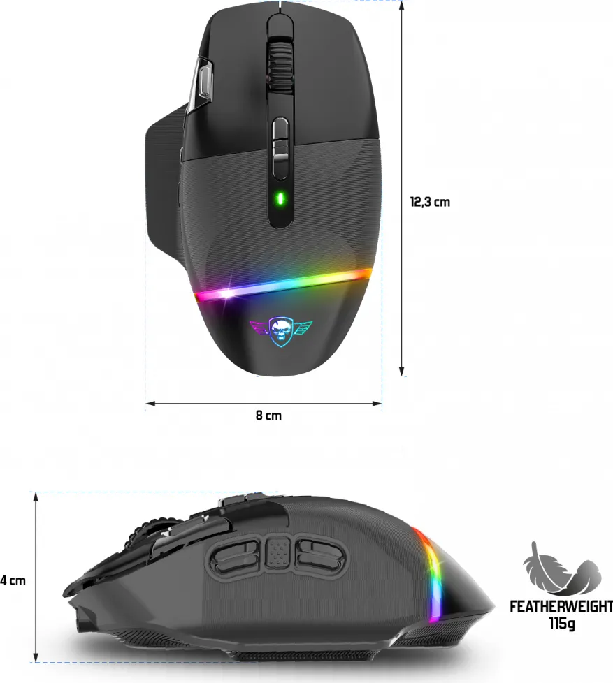 Souris sans fil Spirit of Gamer Xpert M800 RGB (Noir)
