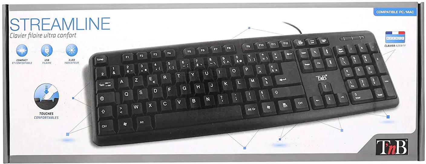 Clavier T'nB Bridge Streamline (Noir)