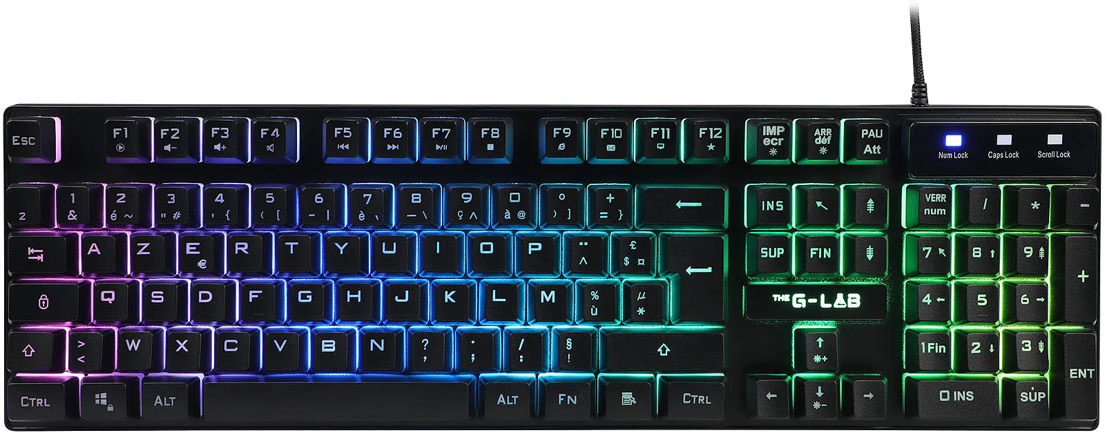 Clavier Gamer The G-Lab Keyz Caesium RGB (Noir)