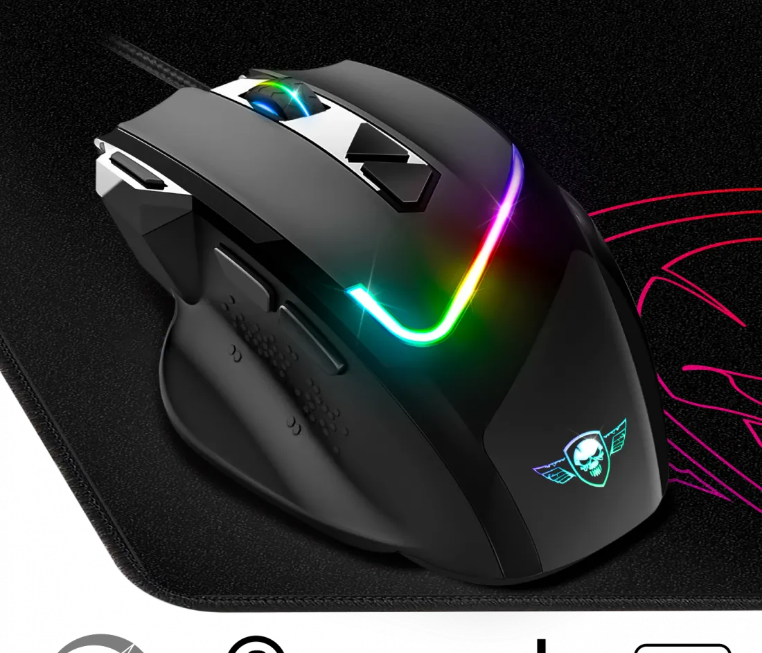Souris filaire Gamer Spirit of Gamer Pro-M3 RGB (Noir) avec tapis