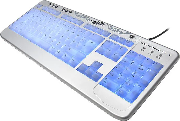 Clavier filaire Revoltec LightBoard XL 2 (Argent)