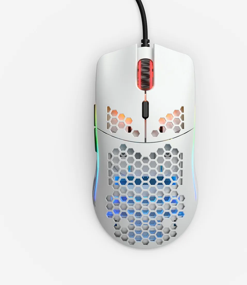 Souris filaire Gamer Glorious PC Gaming Race Model O Minus (O-) RGB (Blanc)