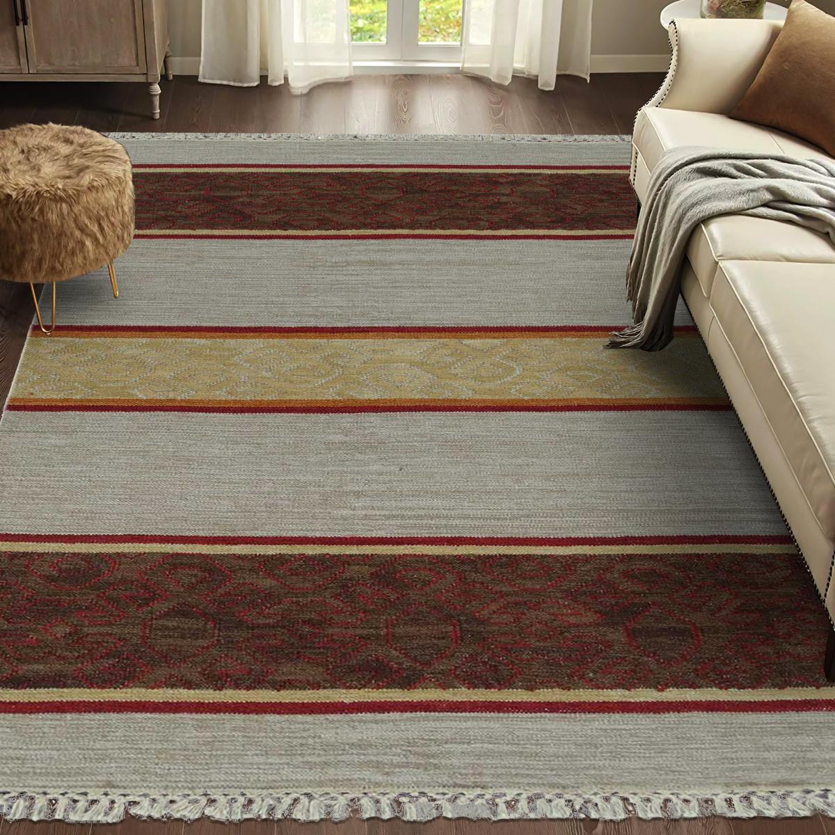 Tapis kilim tissé main en laine SARIKILIM Care&Fair