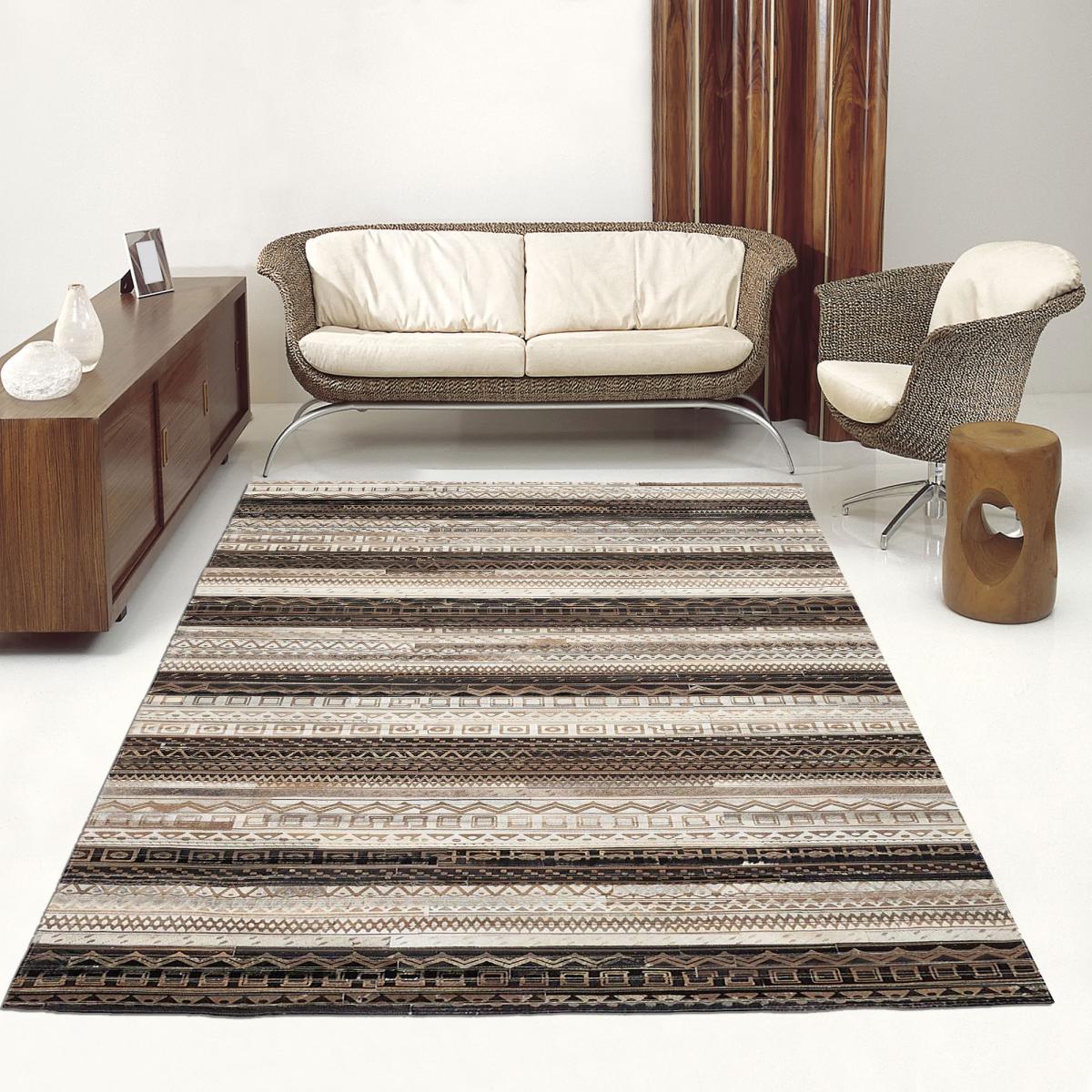 Tapis kilim fait main en cuir ZAIRA Care&Fair