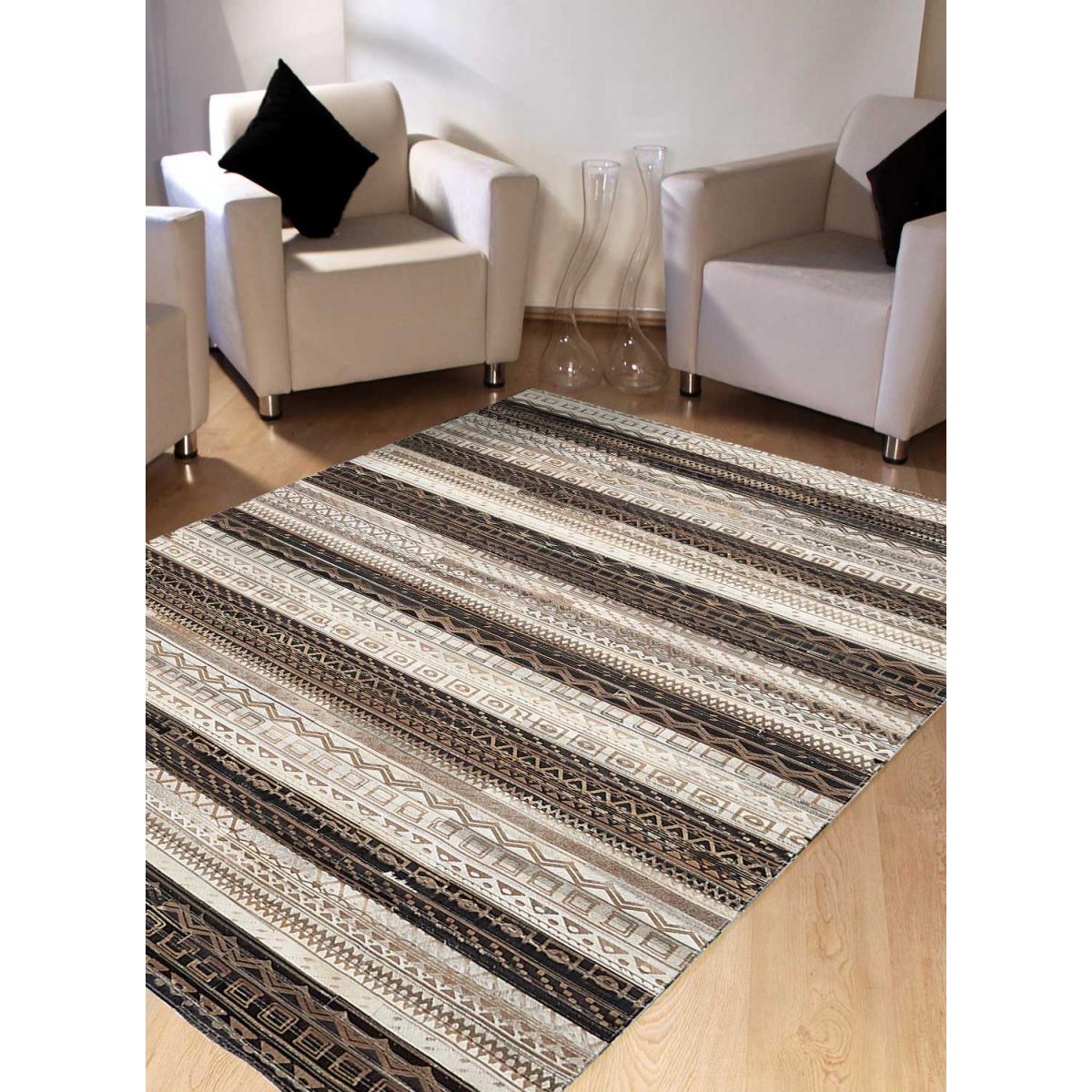 Tapis kilim fait main en cuir ZAIRA Care&Fair