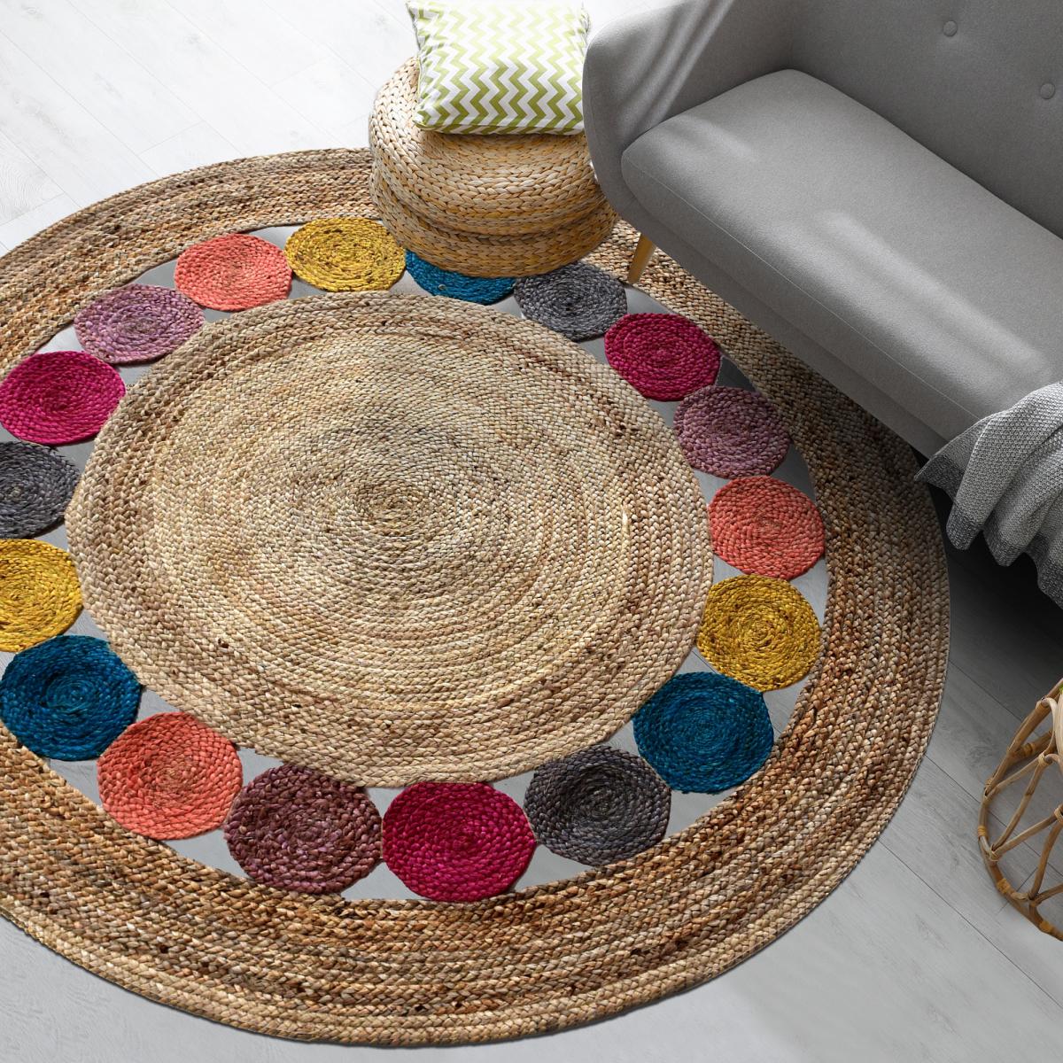 Tapis rond en jute tissé main RONDA Care&Fair