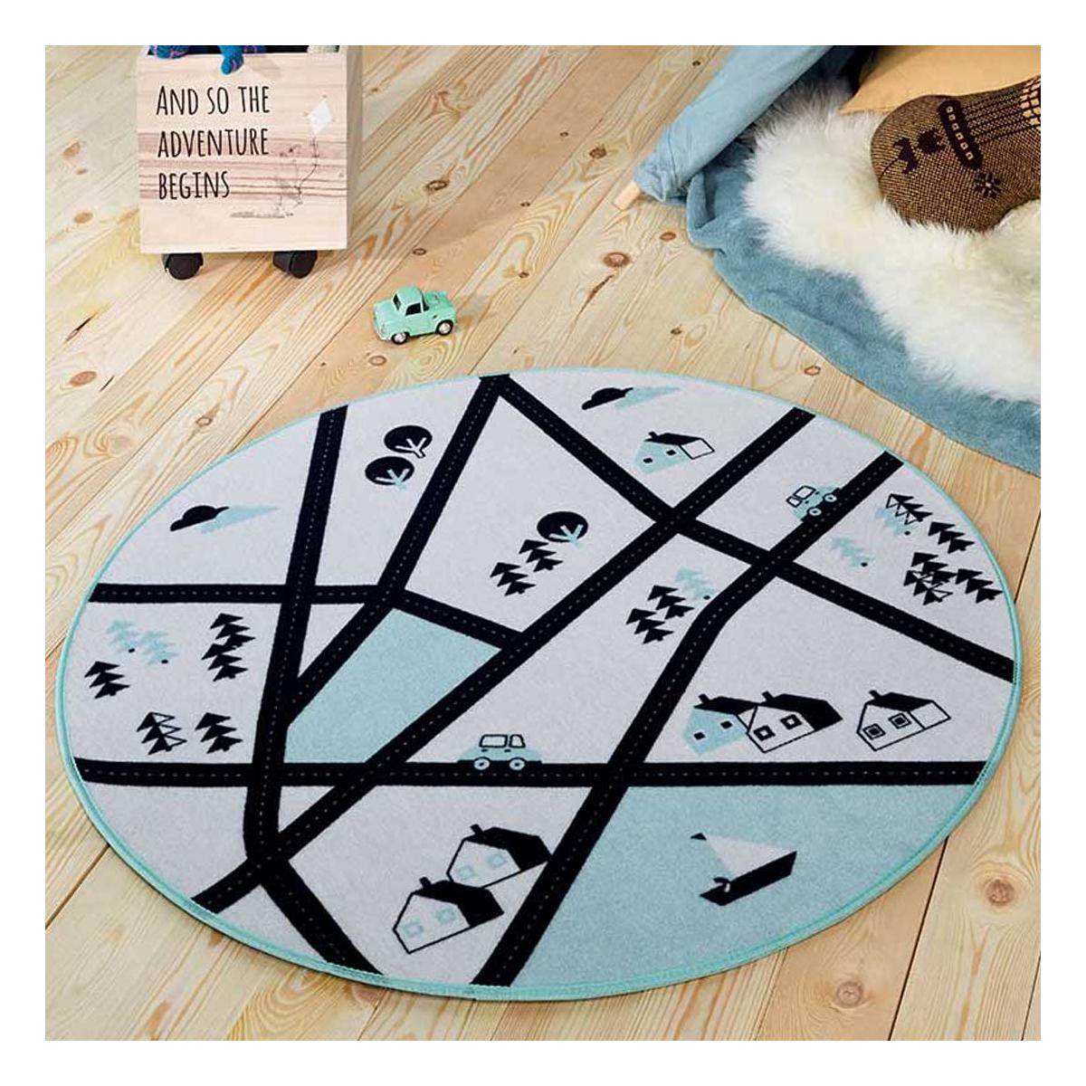 Tapis enfant en nylon Ø90 cm RING ROAD