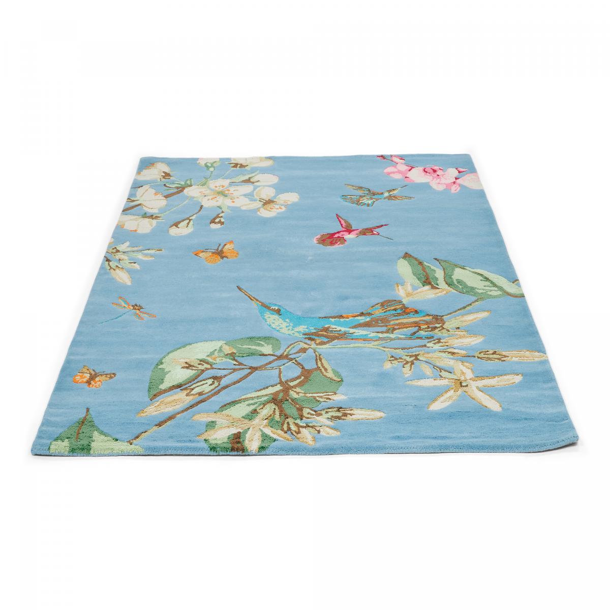 Tapis salon HUMMINGBIRD tufté main en laine