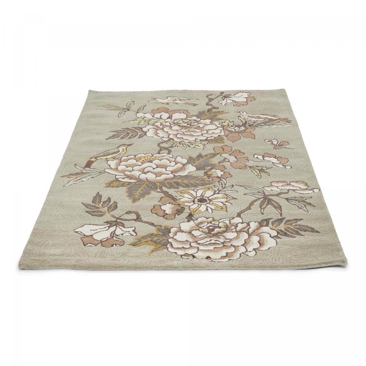 Tapis salon PAEONIA tufté main en laine