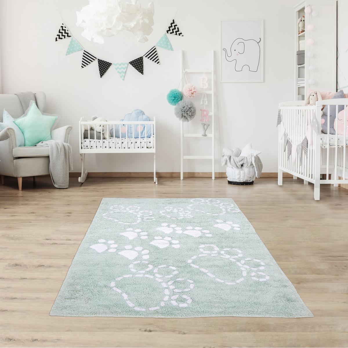 Tapis enfant PATTES 100% BIO en coton Fait main Lavable 30° Care&Fair GOST