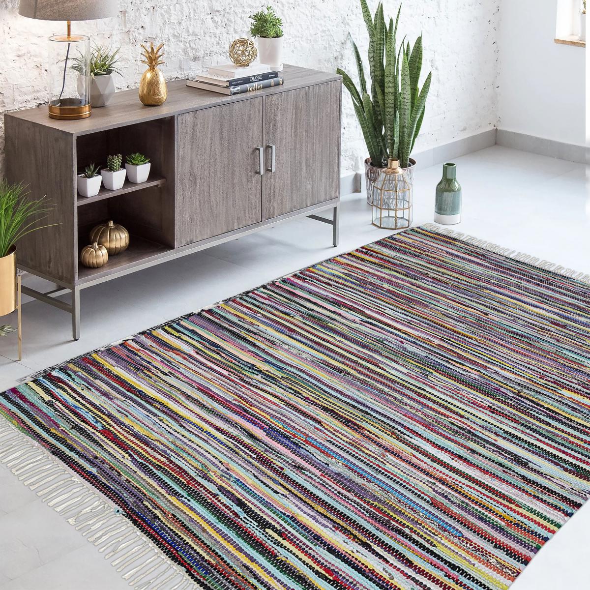 Tapis kilim TIMULTI tissé en coton