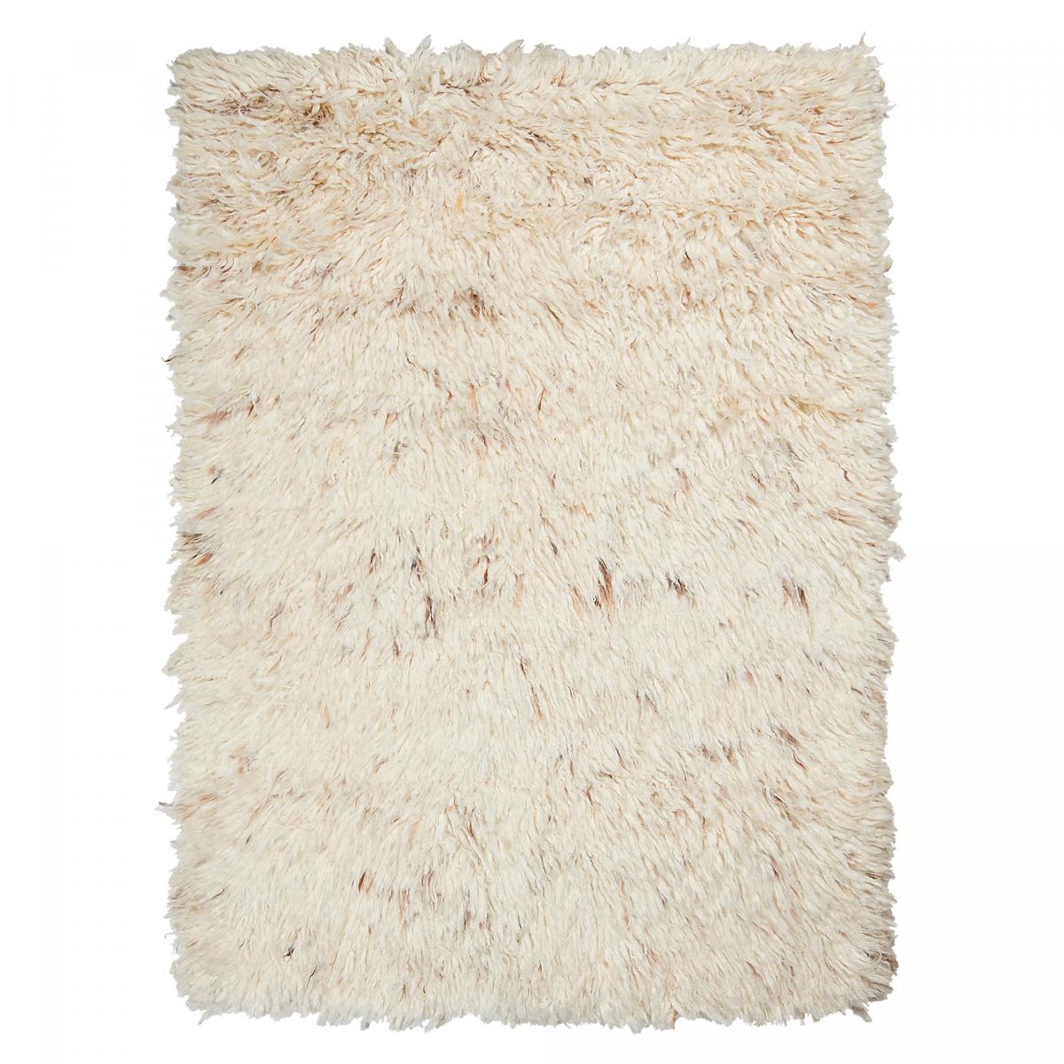 Tapis shaggy tissé main en laine FLOKATO Care&Fair