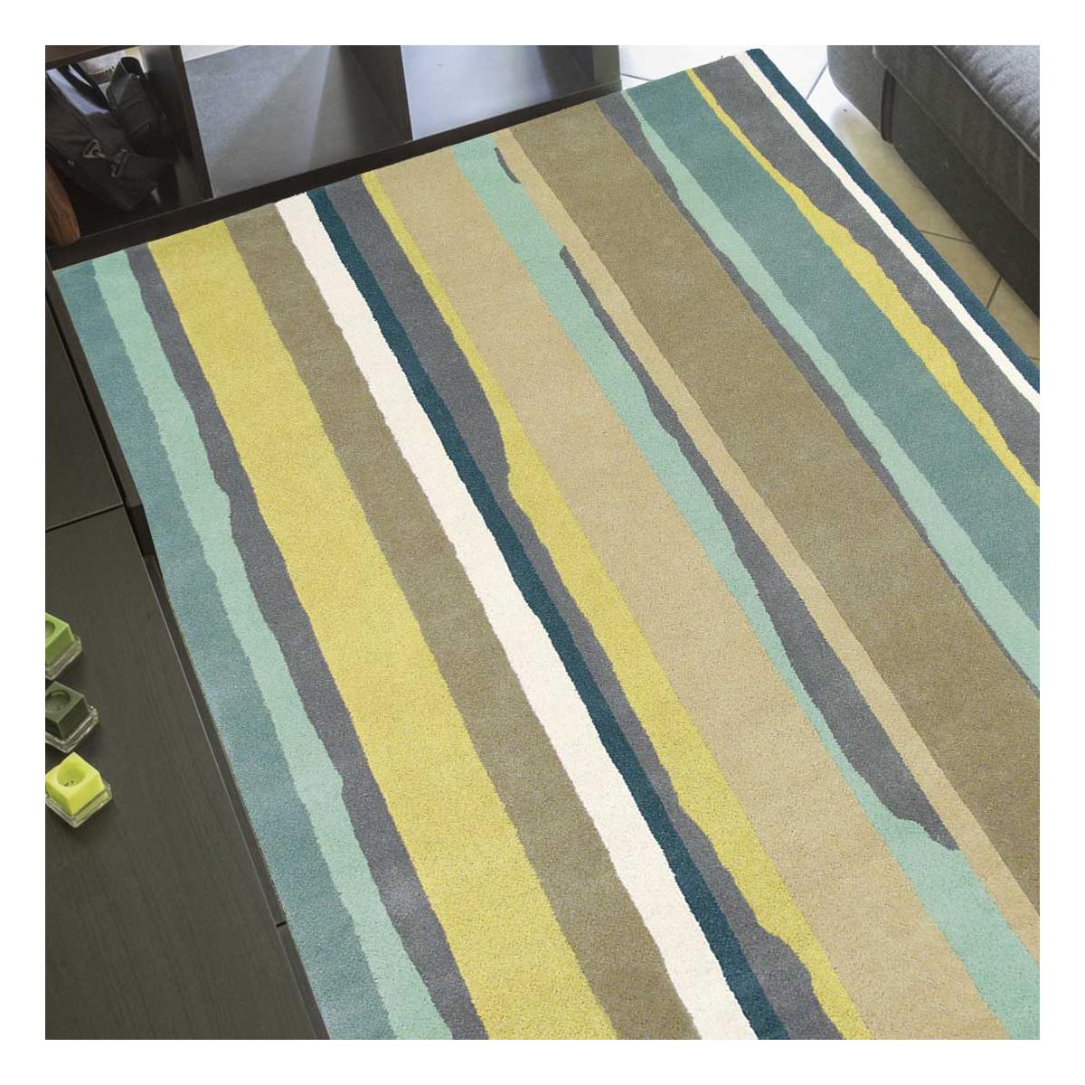 Tapis salon tufté main en laine CRESSIDA