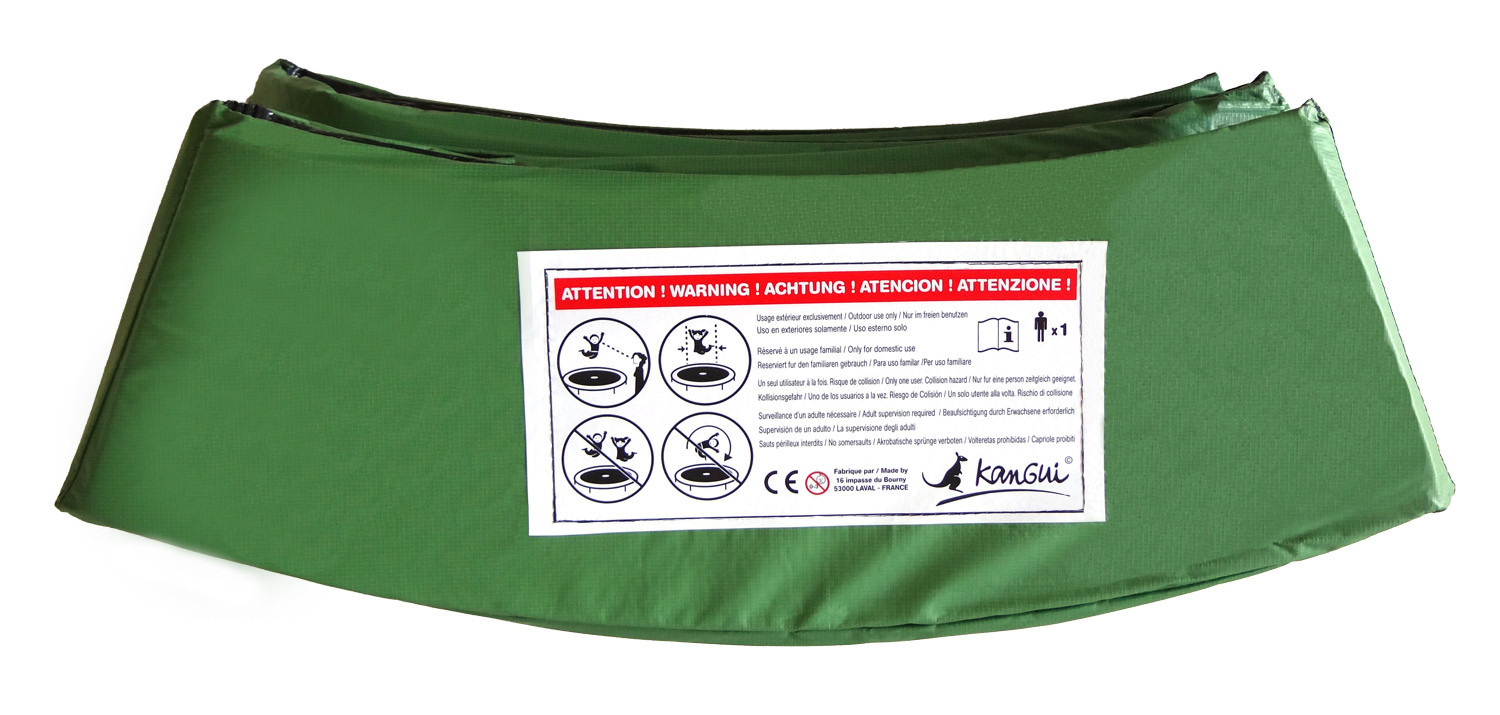 Kangui - Coussin de protection vert pour trampoline Ø 430 cm