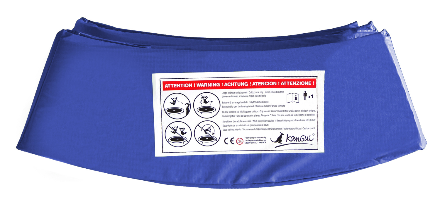 Kangui - Coussin de protection bleu Ø250cm pour trampoline