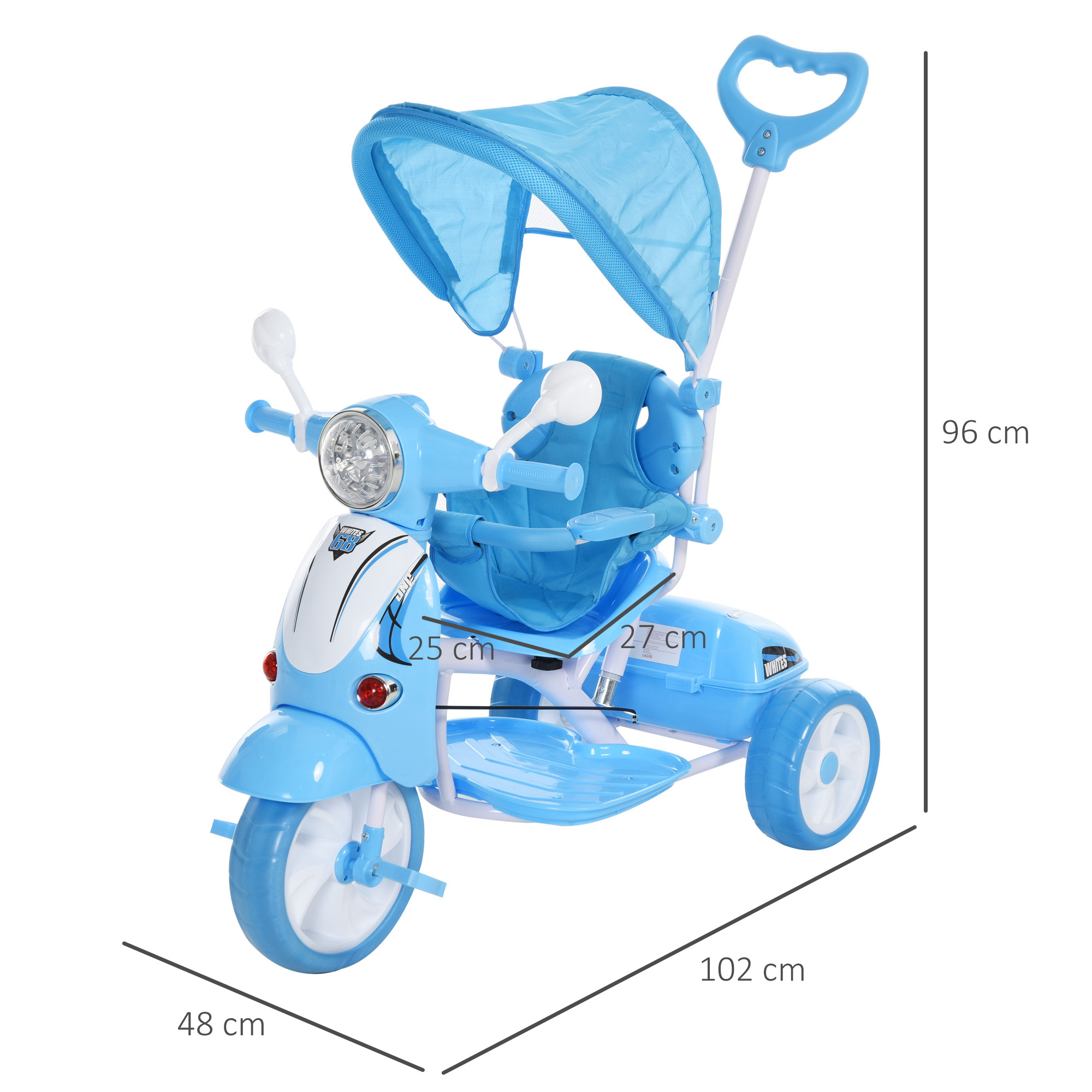 Trycicle enfant évolutif effets lumineux sonores blanc bleu