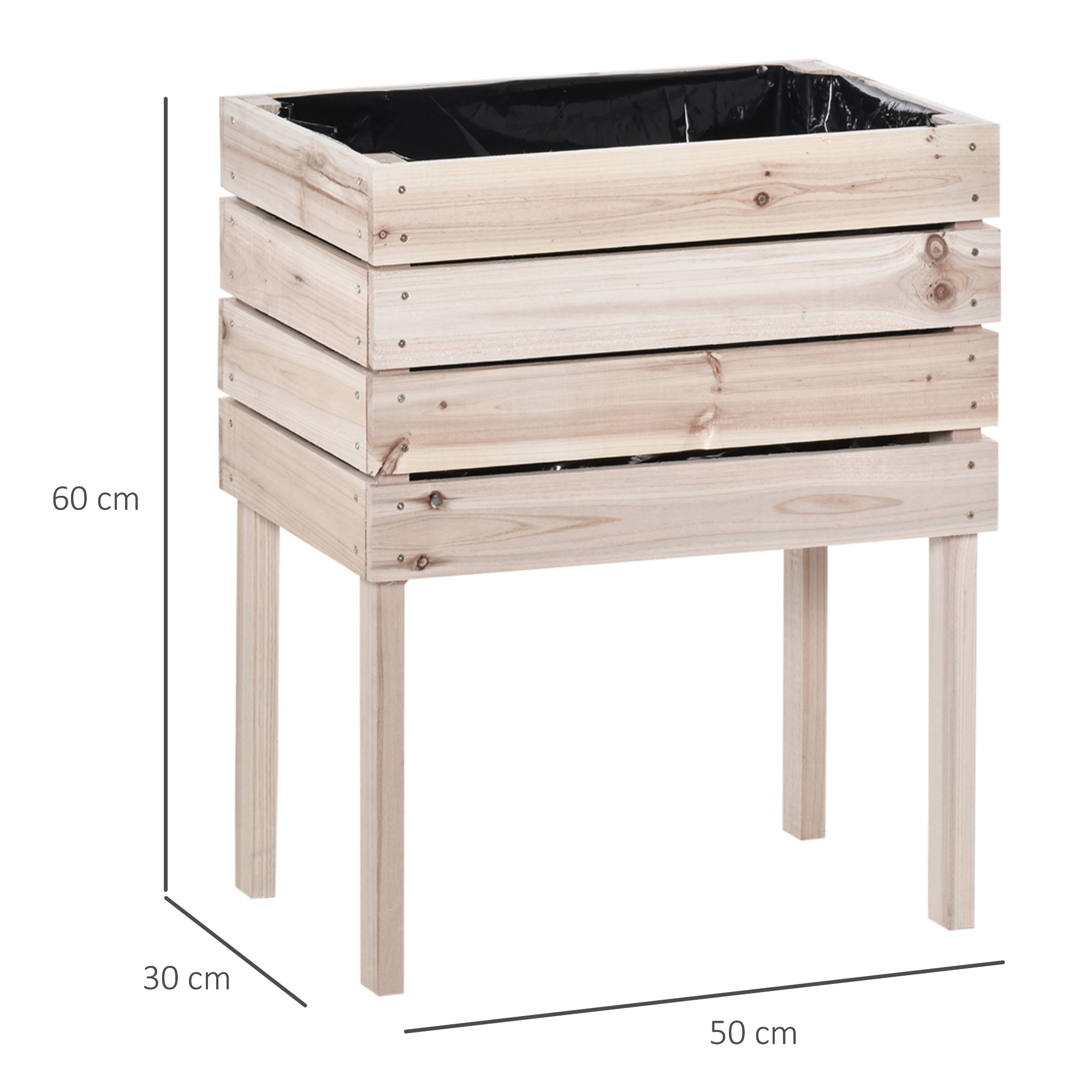 Lot de 4 jardinières sur pied modulables bois sapin naturel