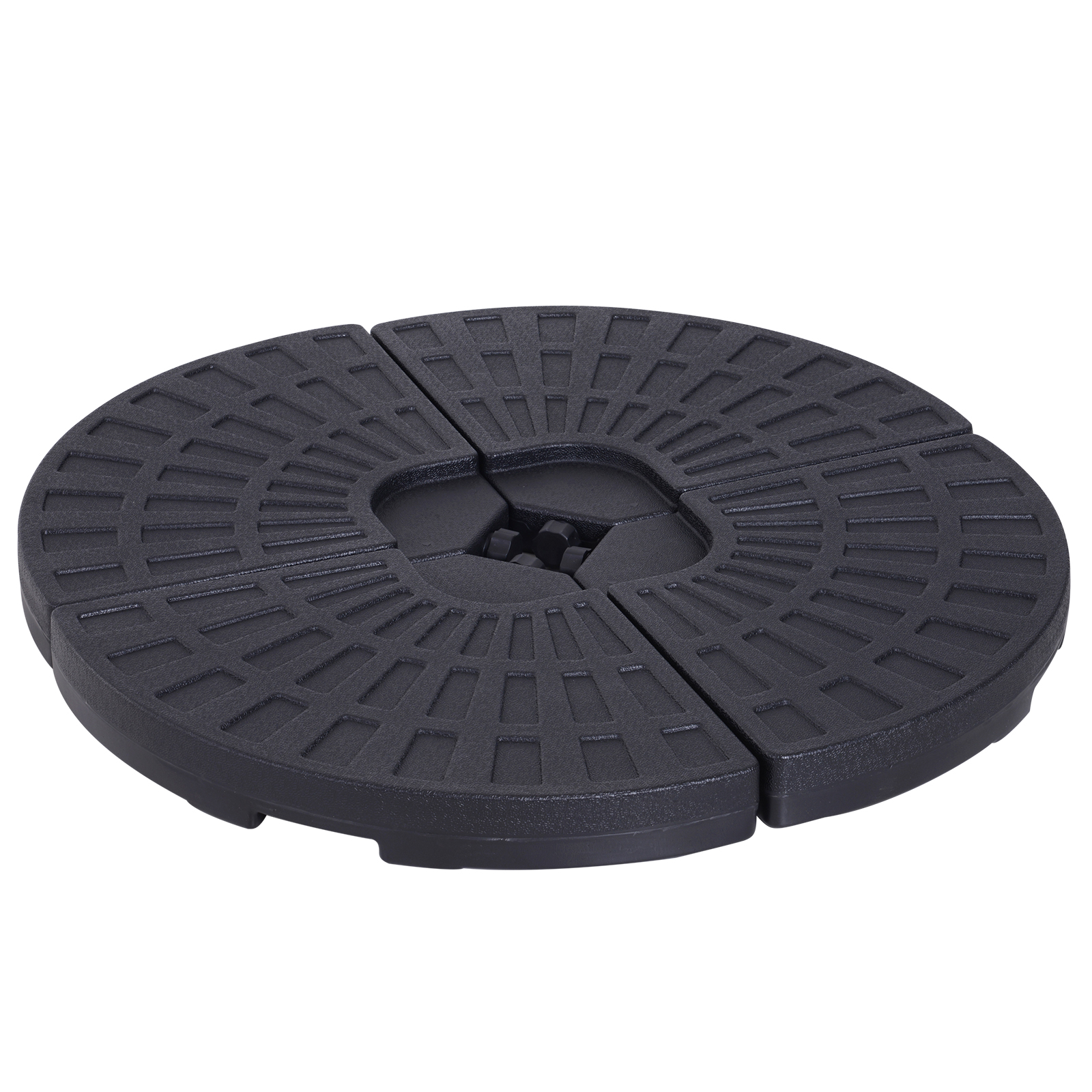 Lot de 4 poids de lestage pour parasol HDPE noir