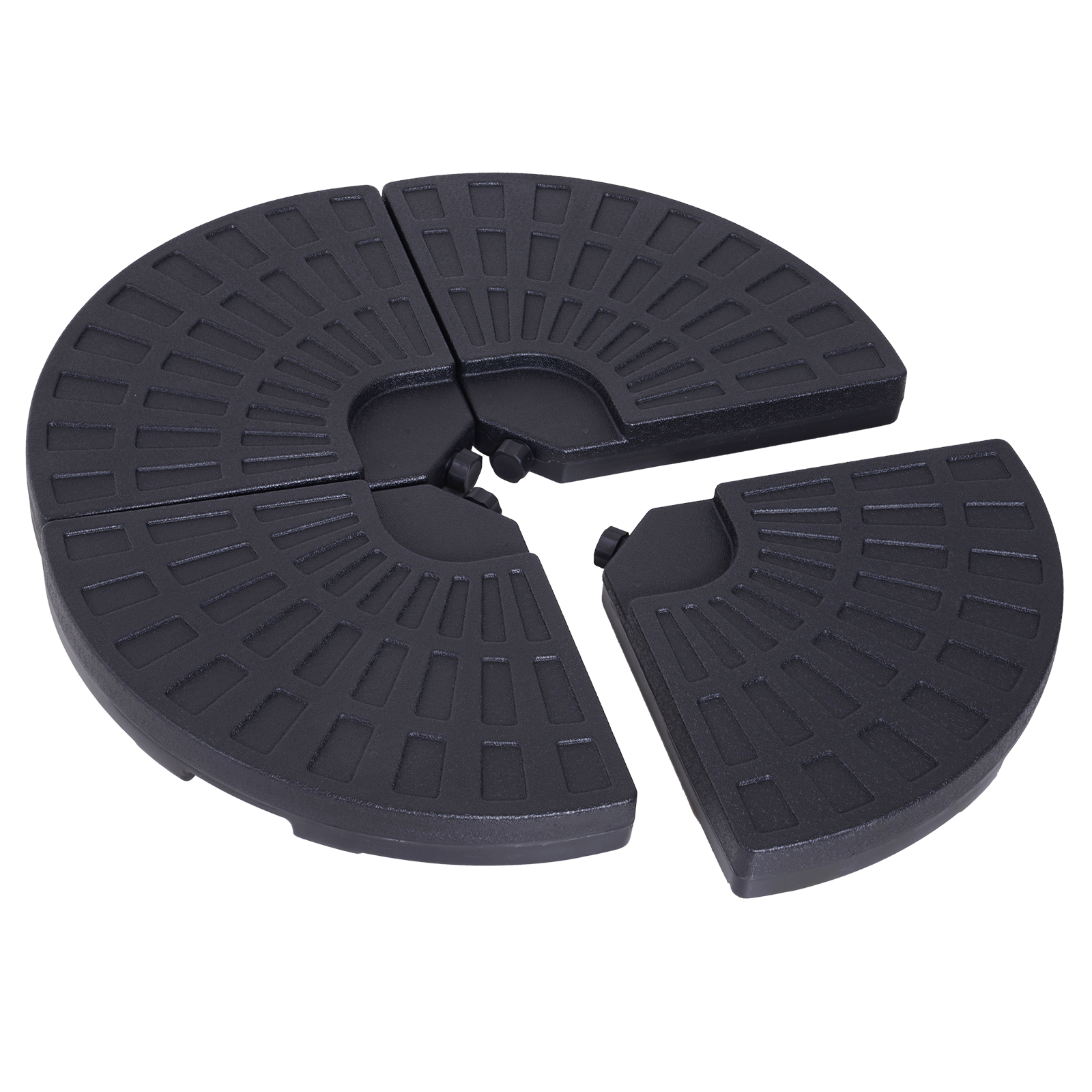 Lot de 4 poids de lestage pour parasol HDPE noir