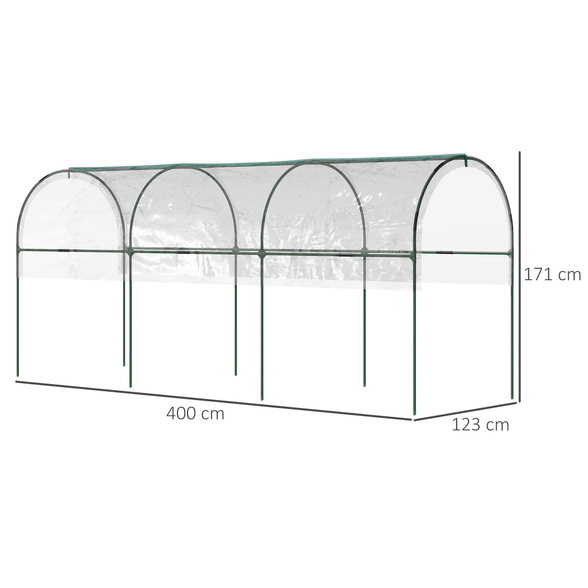 Serre de jardin à tomates acier thermolaqué vert PVC transparent