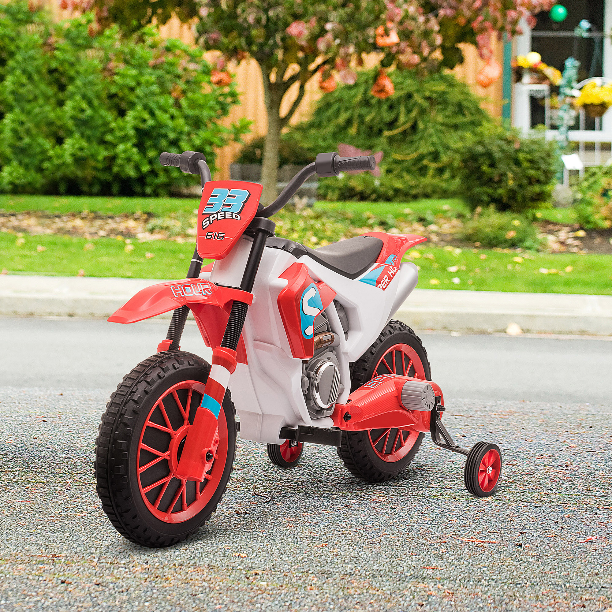 Moto cross électrique enfant avec roulettes amovibles