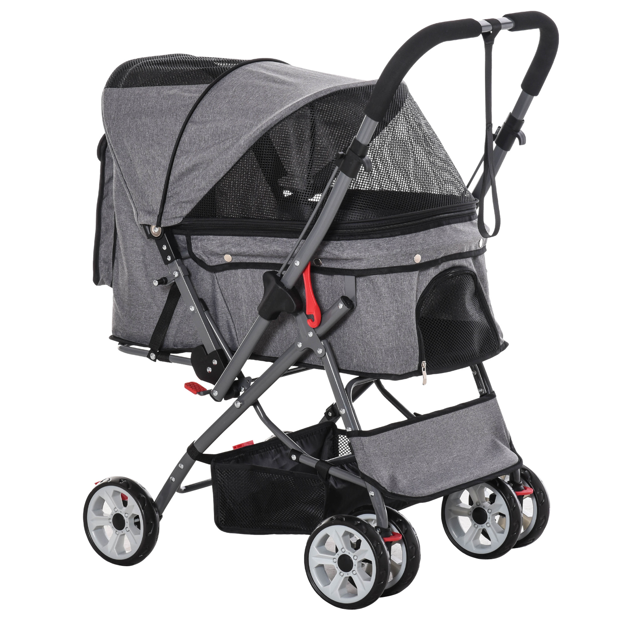 Poussette buggy pliable chien chat panier et sac de rangement